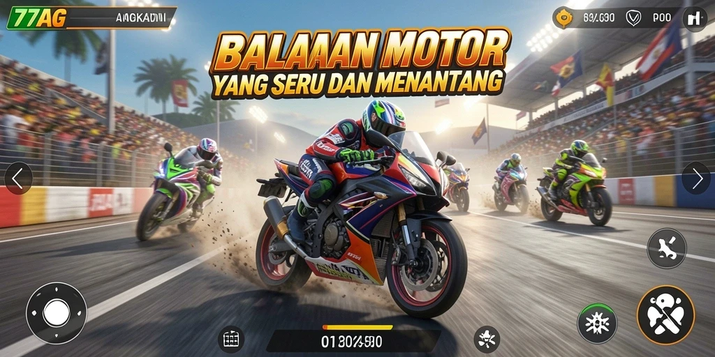 Gameplay mendebarkan dalam balapan motor