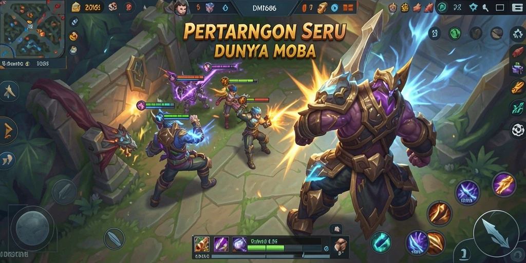 Tampilan mendebarkan dari permainan MOBA DMD686 dengan aksi intens.