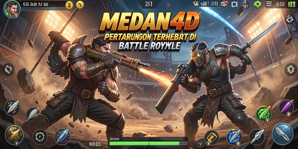 Tangkapan layar pertarungan seru dalam MEDAN4D Battle Royale.