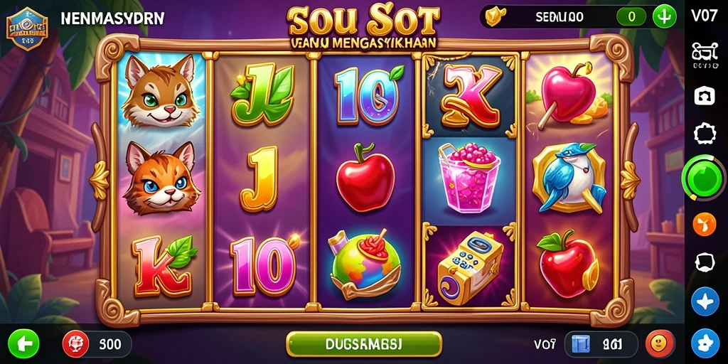 Screenshot gameplay V07 menampilkan keseruan bermain Slot yang intens.